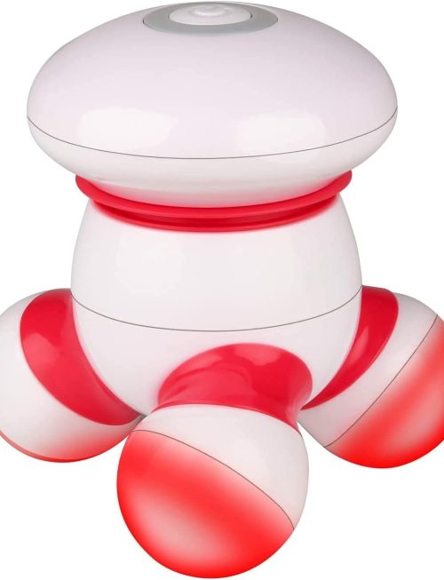 Handheld Massager Mini Portable Vibrating Body Massager with LED Light for Hand Head Neck Back Legs Arms Pain Release, Battery Operated, Easy Hand Grip