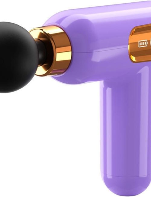 Massage Gun, Mini Fascia Gun Deep Tissue Massager Portable Shock Muscle Massage Handheld Full-Body Small Silent Back(Purple)