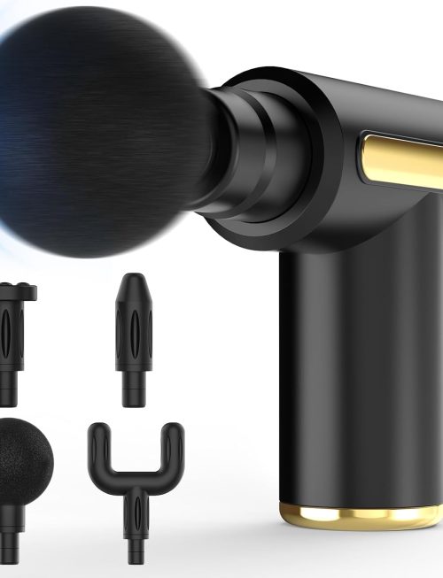 Massage Gun, Small Travel Tool, Massage Gun Deep Tissue,Percussion Handheld Portable Muscle Massager Tool for Full Body Pain Relief, Ideal Gifts for Men, Women(Black)