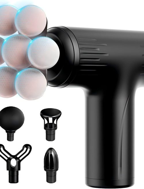 Massage Gun with Wide-Coverage Massage Head, Percussion Massage Gun for Neck, Shoulders, Back, Arms and Legs, Lightweight and Easy-to-Carry Handheld Massage Gun for Home, Office, Gym and Travel Use,