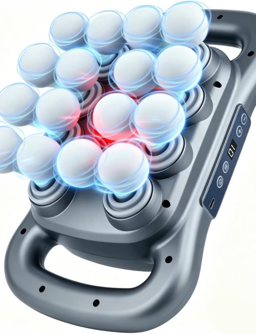 16 Head Massage Gun for Deep Tissue, Quiet Percussion Muscle Massager with 9 Modes & 9 Intensities, Handheld Body Massager for Back, Neck, Shoulders, Legs & Foot Pain Relief