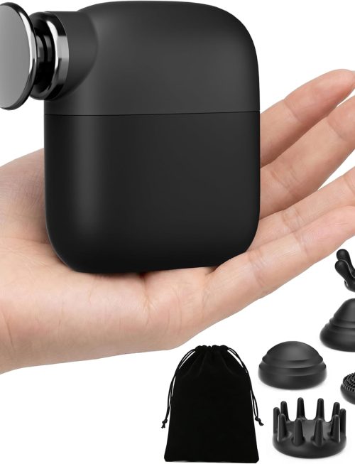 Mini Massage Gun Portable Deep Tissue Percussion Muscle Massager Lightweight Handheld Electric Quiet Massager Gun for Pain Relief High Intensity Silent Body Massager for Travel Gifts for Women Black