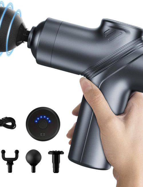 Massage Gun Deep Tissue, Silent Motor and Portable Massage Gun with 4 Interchangeable Heads for Deep Muscle Relief and Relaxation, Relax Gift